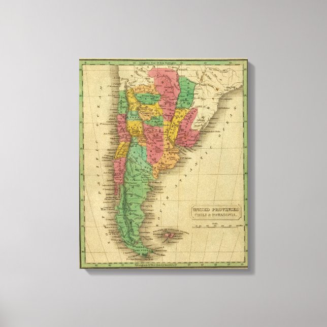Toile Provinces-Unis, Chili, Patagonie (Recto)