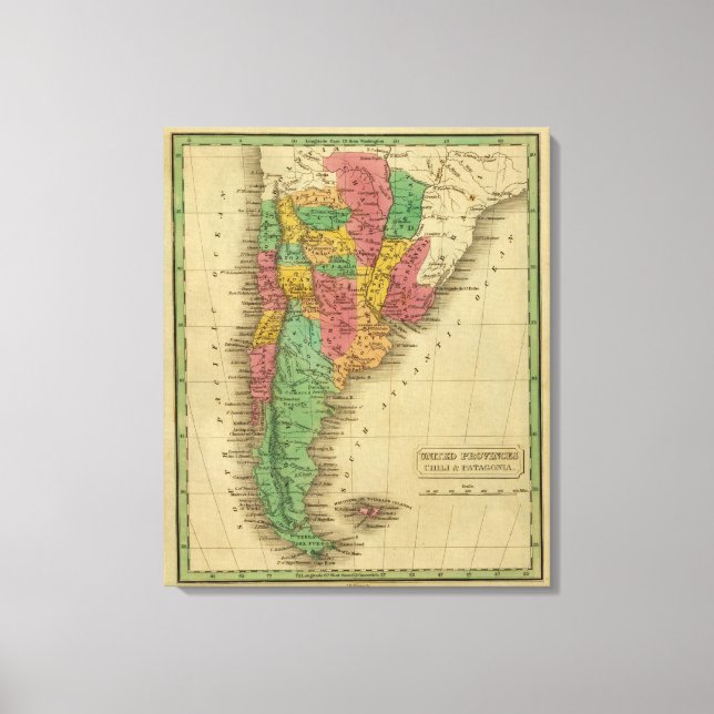 Toile Provinces-Unis, Chili, Patagonie (Recto)
