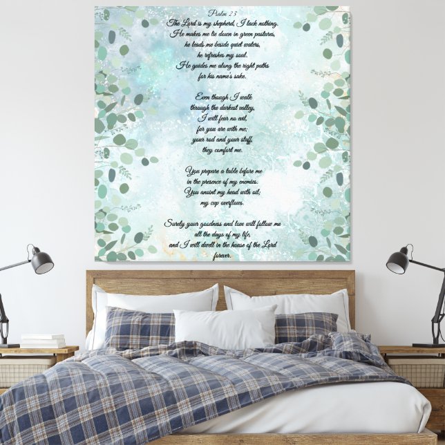 Toile Psalm 23 Celestial Blue Abstract  (Insitu(Chambre))