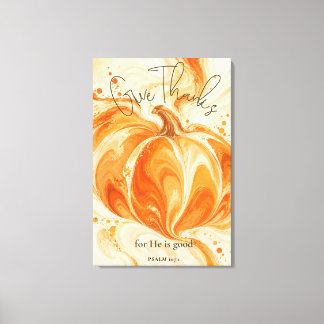 Toile Psaume 107:1 Rendez Grâce Design de citrouille chr