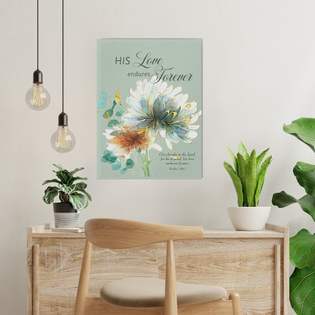 Toile Psaume 136 Son Amour Endure Pour Toujours Vert Flo (Créateur téléchargé)