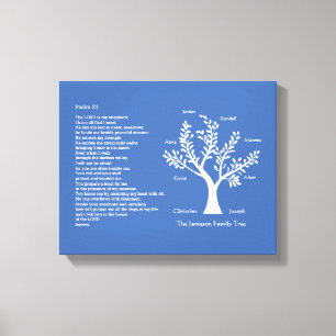 Toile Psaume 23 AVANT avec l'arbre généalogique,
