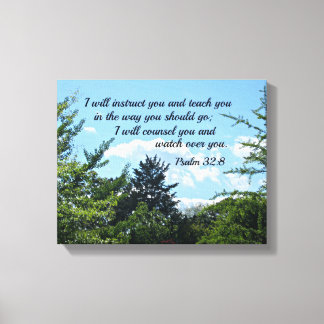Toile Psaume 32:8 Je vous instruirai et vous enseignerai