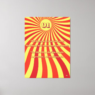 Toile Psaume 91 No Harm Retro Vintage Été Sunburst