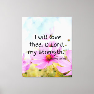 Toile Psaumes 18:1 Bible Verse KJV Pic Wall Art