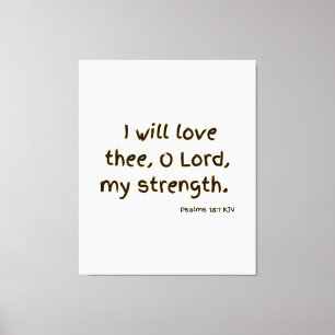 Toile Psaumes 18:1 Bible Verse KJV Wall Art