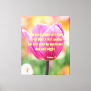 Toile Psaumes 1:2 Bible Verse KJV Pic Wall Art