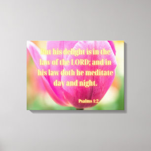 Toile Psaumes 1:2 Bible Verse KJV Pic Wall Art