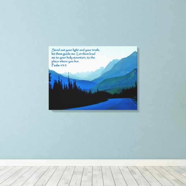 Toile Psaumes 43:3 Inspirational Canvas Print (Insitu (Plancher de Bois))