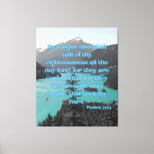 Toile Psaumes 71:24 Bible Verse KJV Pic Wall Art
