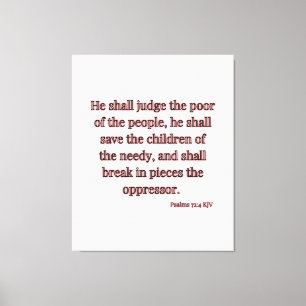 Toile Psaumes 72:4 Bible Verse KJV Wall Art