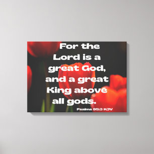 Toile Psaumes 95:3 Bible Verse KJV Pic Wall Art