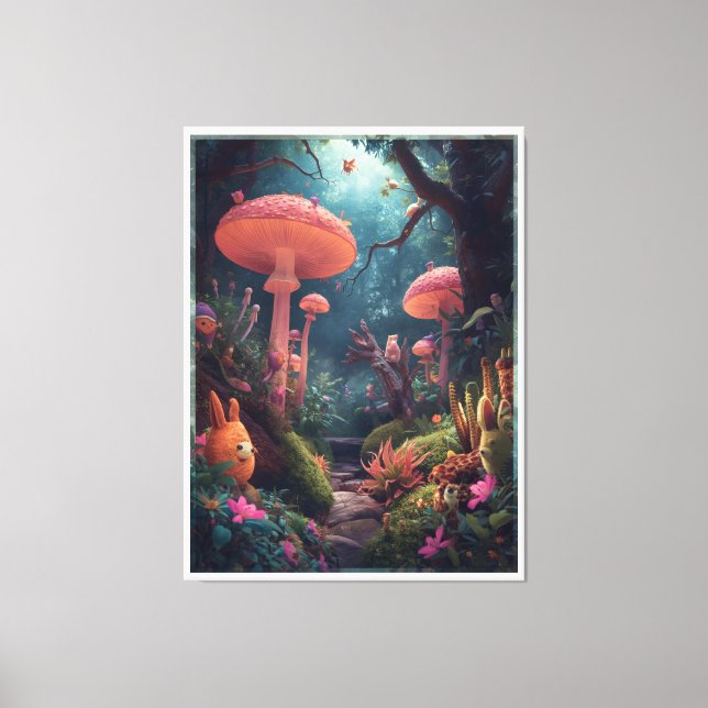 Toile psychedelic woodland canvas print (Recto)