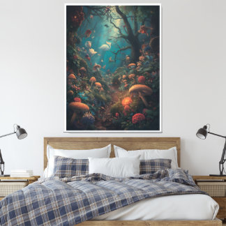 Toile Psychedelic woodland canvas print