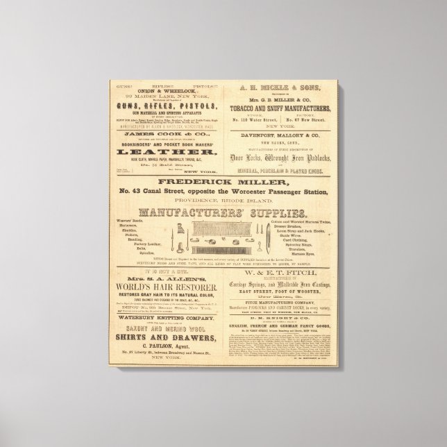 Toile Publicité de neuf entreprises (Recto)