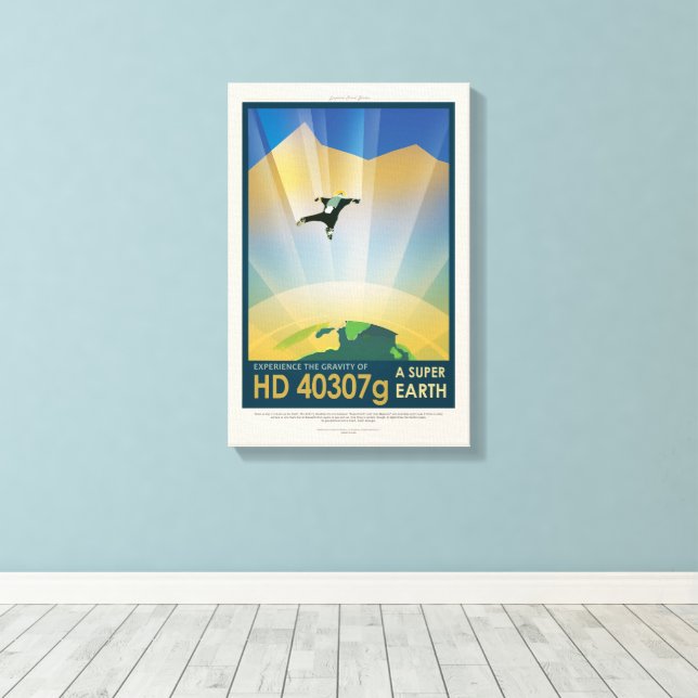 Toile Publicité de voyage de science-fiction, planète HD (Insitu (Plancher de Bois))
