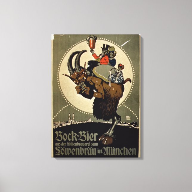 Toile Publicité pour 'Bock Beer de Lowenbrau Brewer (Recto)