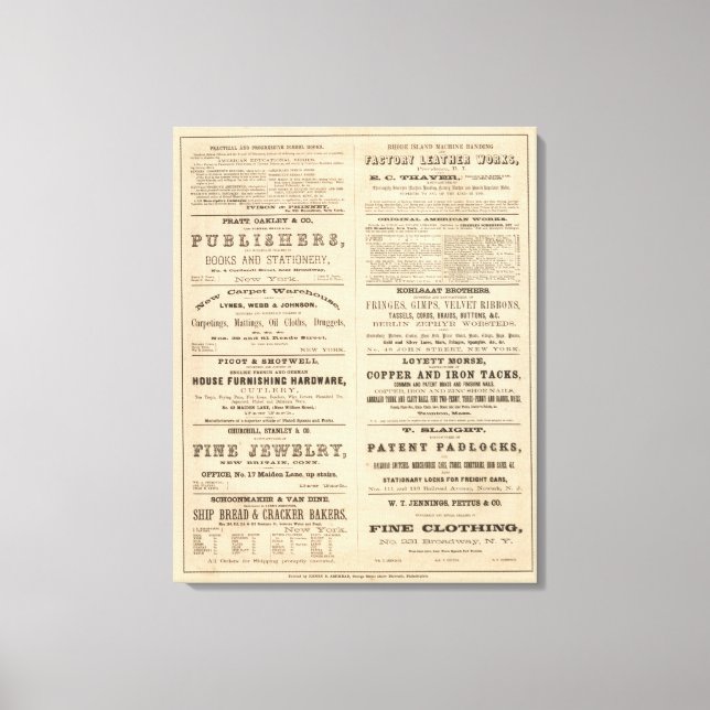 Toile Publicité pour douze entreprises, (Recto)