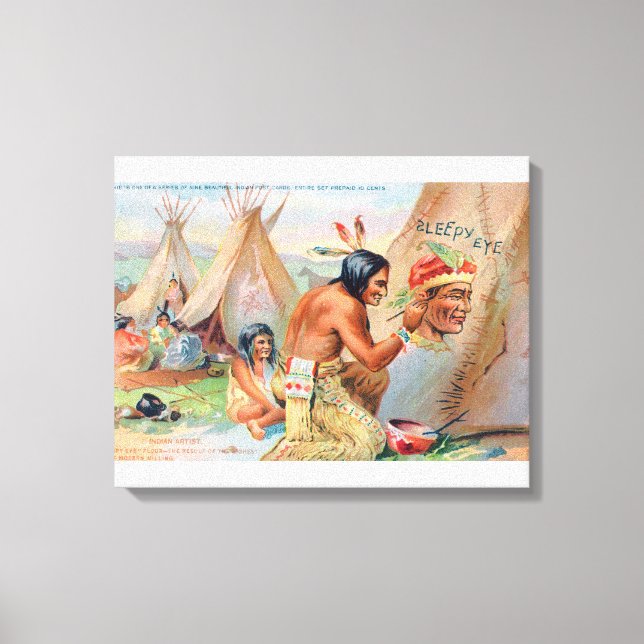 Toile Publicité sur la farine des yeux endormie avec des (Recto)