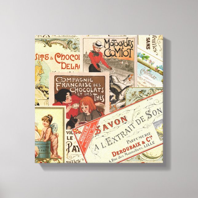 Toile Publicité vintage au chocolat français (Recto)