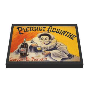 Toile Publicité vintage d'absinthe de Pierrot de