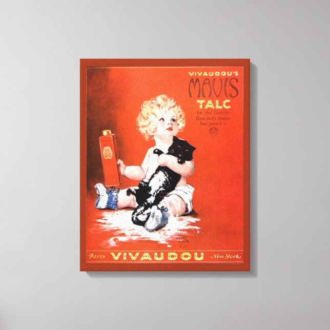 Toile Publicité vintage Mavis Talcum Powder (Recto)