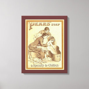 Toile Publicité vintage, Pears Soap, enfants