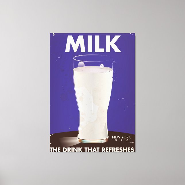 Toile Publicité vintage pour le lait (Recto)