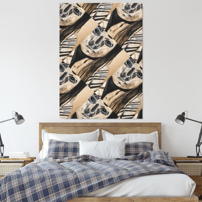 Toile Pueblo Girl Charcoal Sketch by Ayasha (Insitu(Chambre))