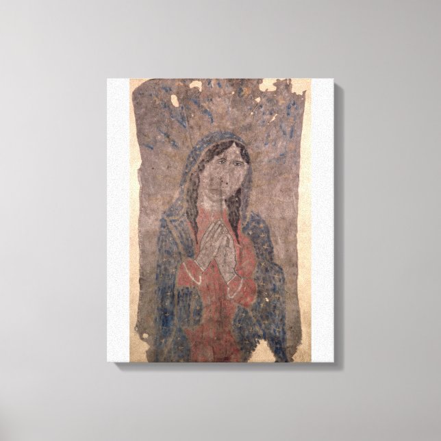 Toile Pueblo Indian hide Peinture d'une Vierge, 1675 (Recto)