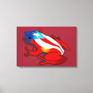 Toile Puertorrican Coqui avec le drapeau