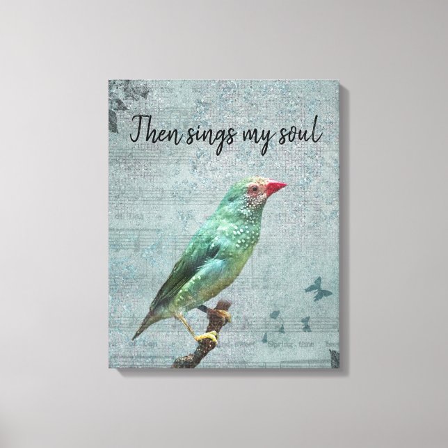 Toile Puis Chante Mon Âme Green Finch (Recto)