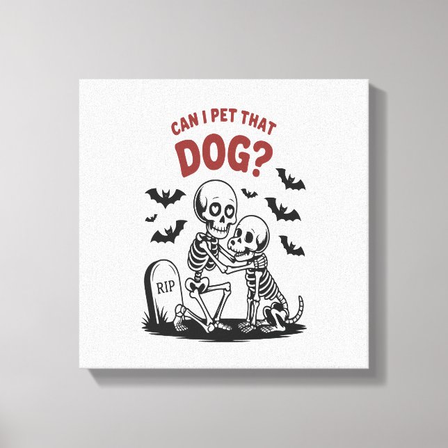 Toile Puis-je caresser ce chien Halloween (Recto)