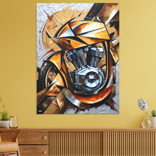 Toile Puissance à carreaux dorés