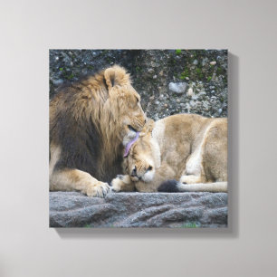 Toile Puissant amour Lion