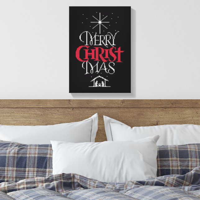 Toile Pull de Noël laid - Tricot de grand-mère - Chrétie (Insitu(Chambre))