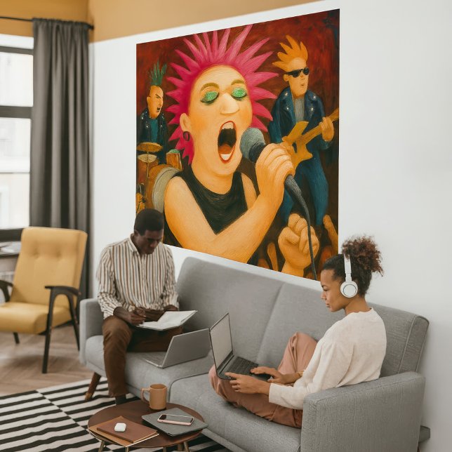 Toile Punk Band - Large Wrapped Canvas Art Print (Punk Concert Art Print)