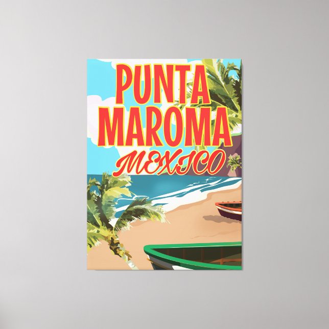 Toile Punta Maroma Beach Mexique affiche voyage (Recto)