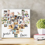 Toile Pure Love Heart 36 Photo Collage Petit Carré<br><div class="desc">Créez votre propre collection de photos en forme de coeur avec 36 de vos photos de famille et selfies préférés. Le collage comprend une variété de paysages, de portraits et de formes carrés pour vous donner plein d'options lors de la pose de votre propre photo. La conception est complétée par...</div>