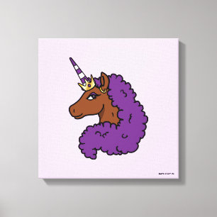 Toile Purple Afro Unicorn