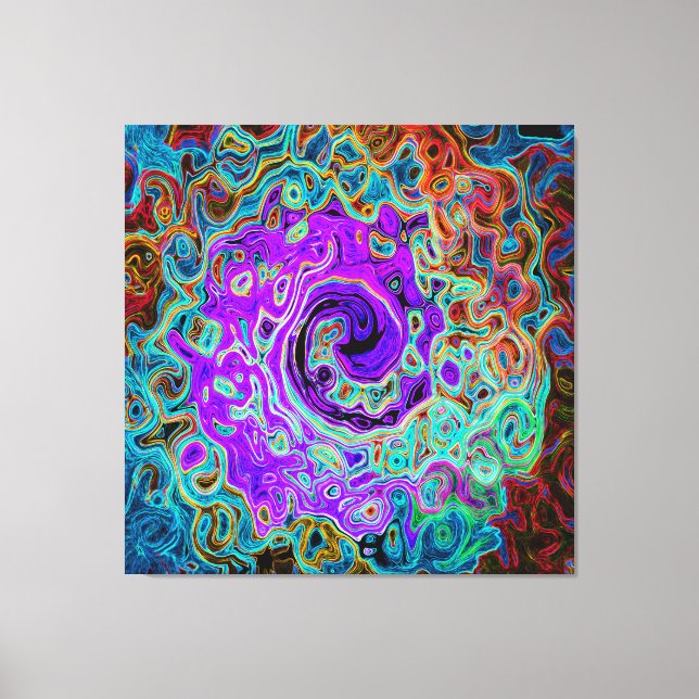 Toile Purple Colorful Groovy Abstract Retro Liquid Swirl (Recto)
