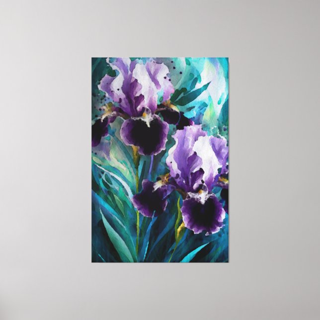 Toile *~* Purple Irises Fleur Artsy Iris Peinture AP84 (Recto)