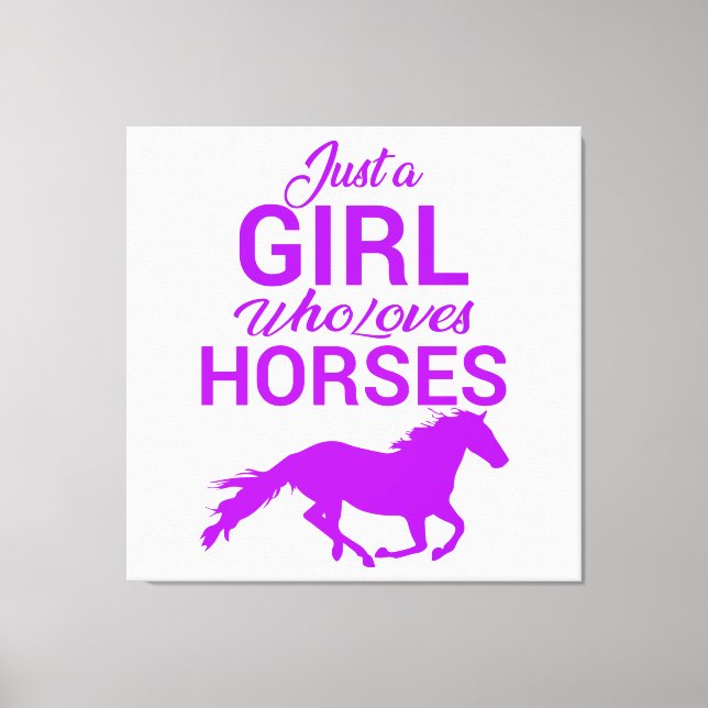 Toile Purple Juste Une Fille Qui Aime Les Chevaux (Recto)