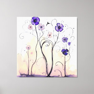 Toile Purple Meadow Nature Fleur sauvage Art Floral Mode