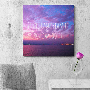 Toile Purple Ocean Sunset Photo Dream It Do It Citation