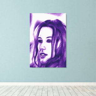 Toile Purple People Woman Portrait Art original