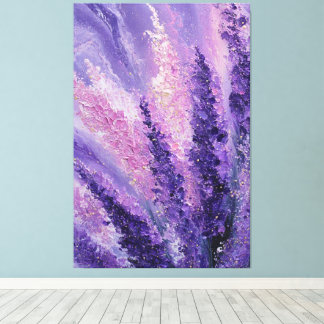 Toile Purple Pink Lavender Gold Bloom Abstract Wall Art