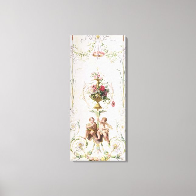 Toile Putti au milieu de sauts de fleurs et de feuilles (Recto)