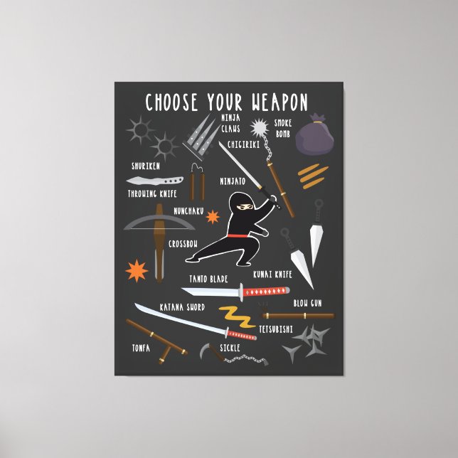 Toile Puzzle de armes de ninja (Recto)