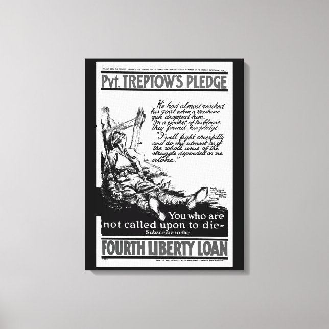 Toile Pvt. La promesse de Treptow. "Je vais combattre la (Recto)